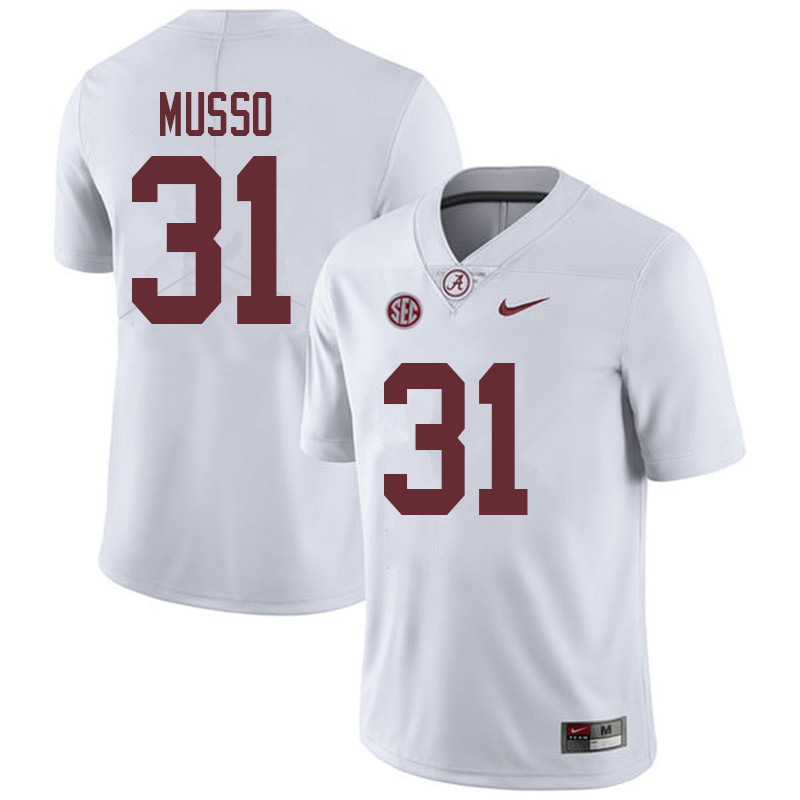 Alabama Crimson Tide Men's Bryce Musso #31 White NCAA Nike Authentic Stitched 2018 College Football Jersey UE16K33DK